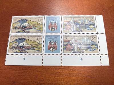 长老汇蛇年精选第七十七场拍卖 - 1980民主德国第六届邮展双联张带边，含过桥票，350万张，全新