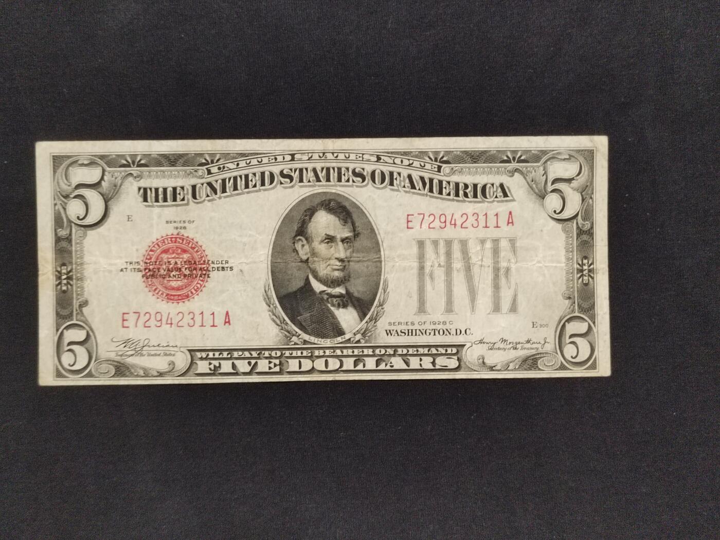 美国政府券5美元