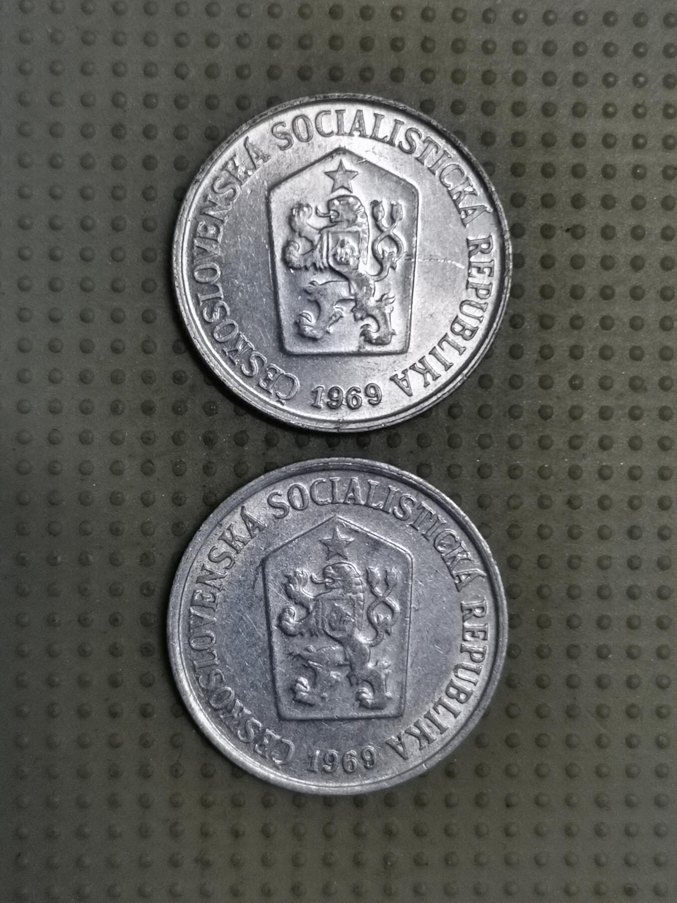 2025年第123场各国散币拍卖（总第123场） 捷克斯洛伐克1969年10赫勒2枚