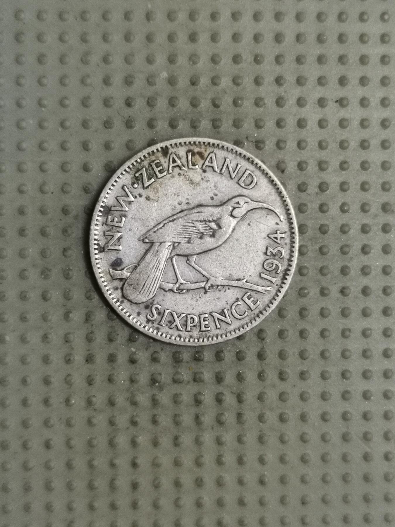 2025年第124场各国散币拍卖（总第124场） 新西兰1934年6便士银币2.8g500银