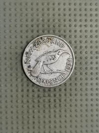 2025年第124场各国散币拍卖（总第124场） - 新西兰1934年6便士银币2.8g500银