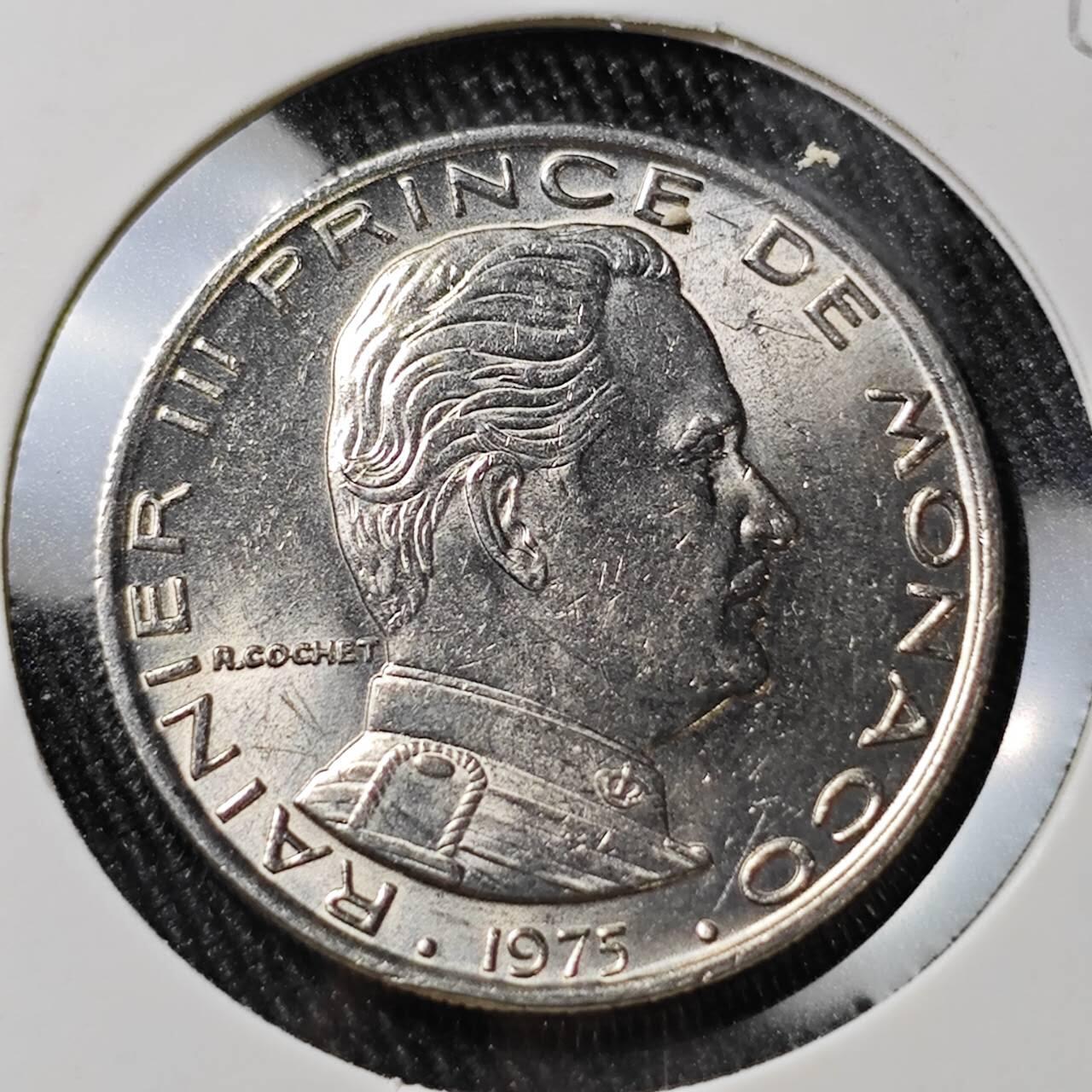 KK钱币收藏小铺 （套币 好品/批量散币 银币）专场  2月预留时间 周末发货  1975摩纳哥1法郎