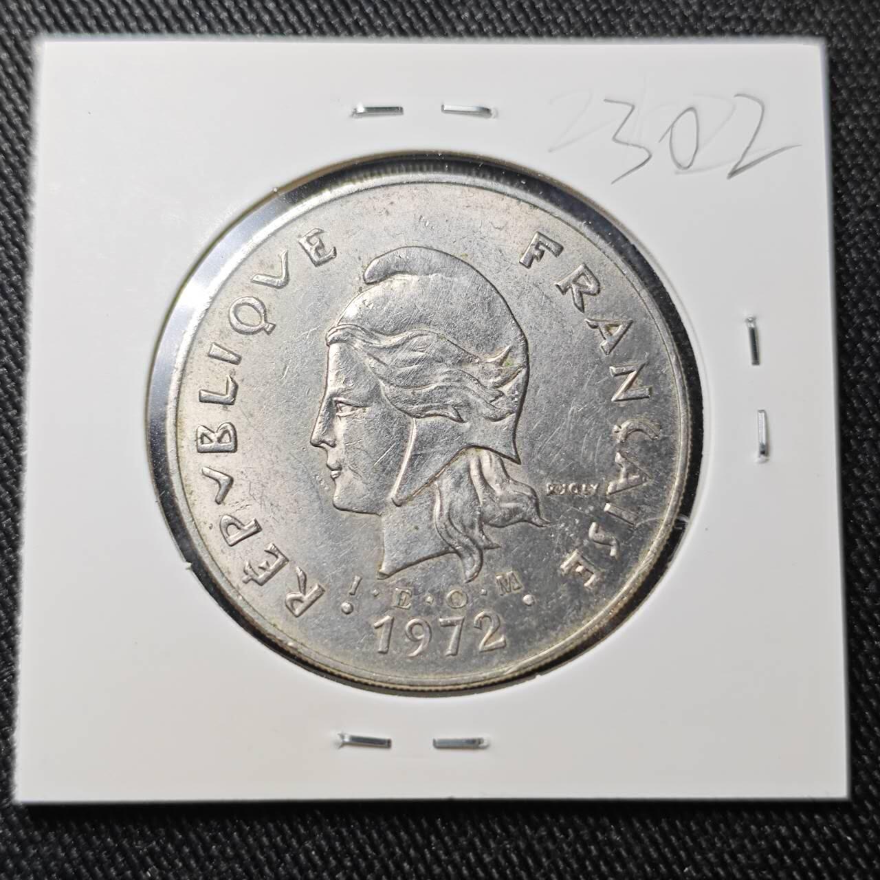 KK钱币收藏小铺 （套币 好品/批量散币 银币）专场  2月预留时间 周末发货  1972法属赫布里底50法郎 少见