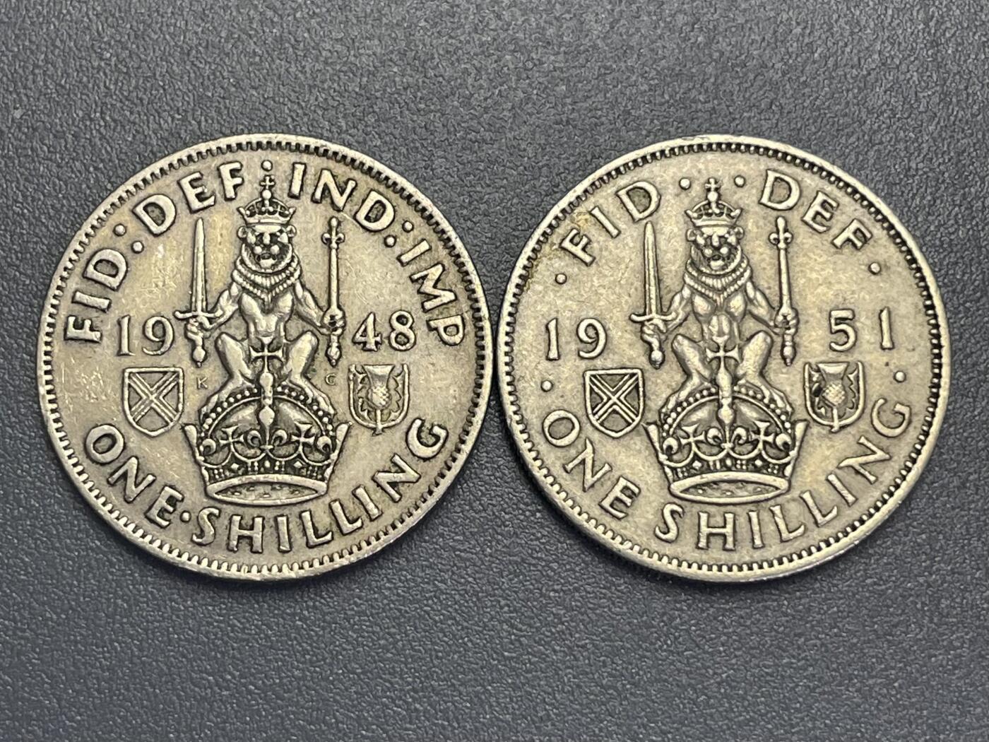 回流1123 英国乔治六世1先令两枚