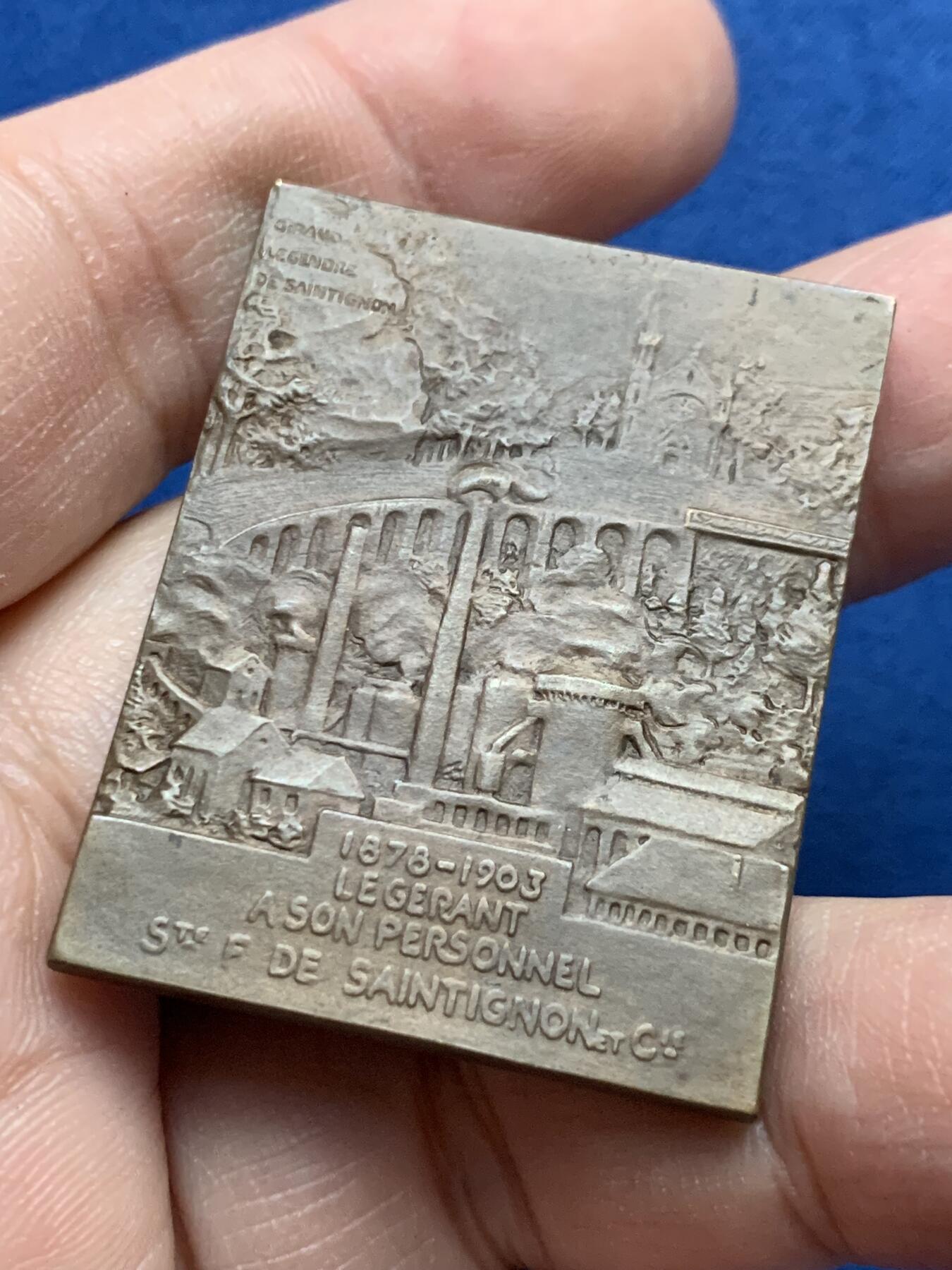 《竞宝斋》第442场 周日，周一，2场连拍 （全场包邮） 法国钢铁大师委员会纪念铜章 带原盒 34.1克 31.7*40.5mm