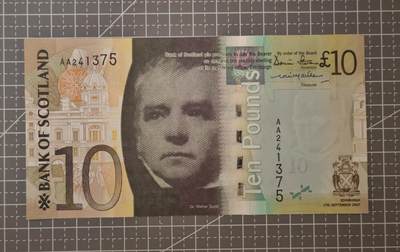 【礼羽收藏】🌏世界钱币拍卖第113期 - 【AA首冠】欧洲，英国，苏格兰，2007年，10磅，全新UNC