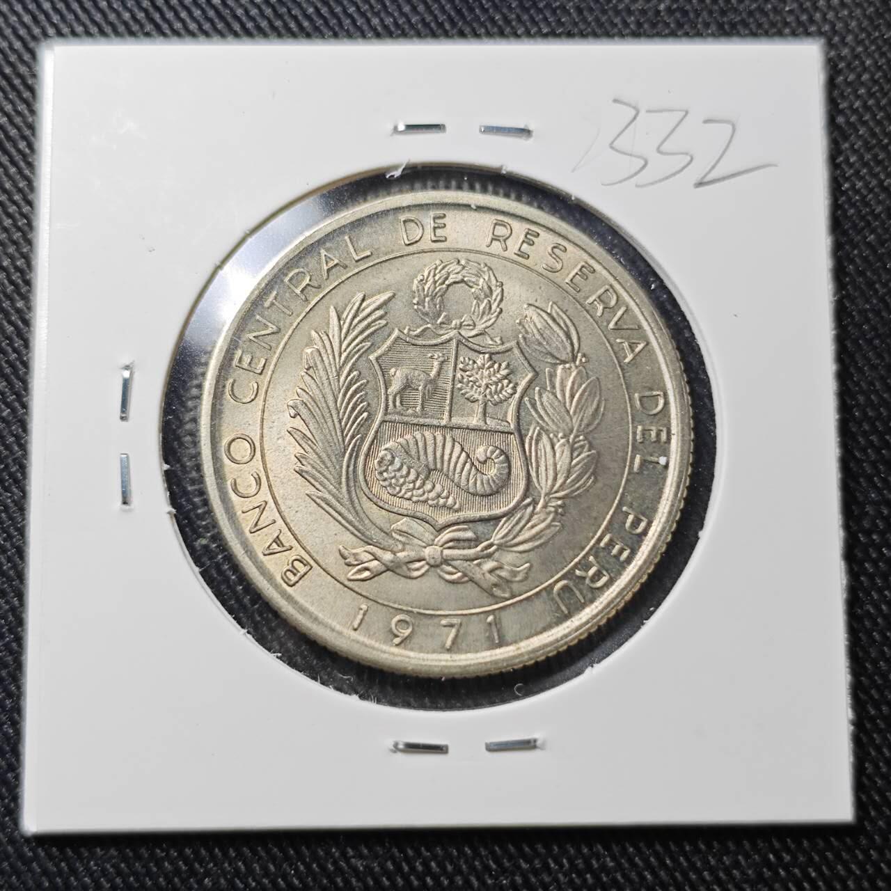 KK钱币收藏小铺 （套币 好品/批量散币 银币）专场  2月预留时间 周末发货  1971秘鲁10索尔纪念币 好品