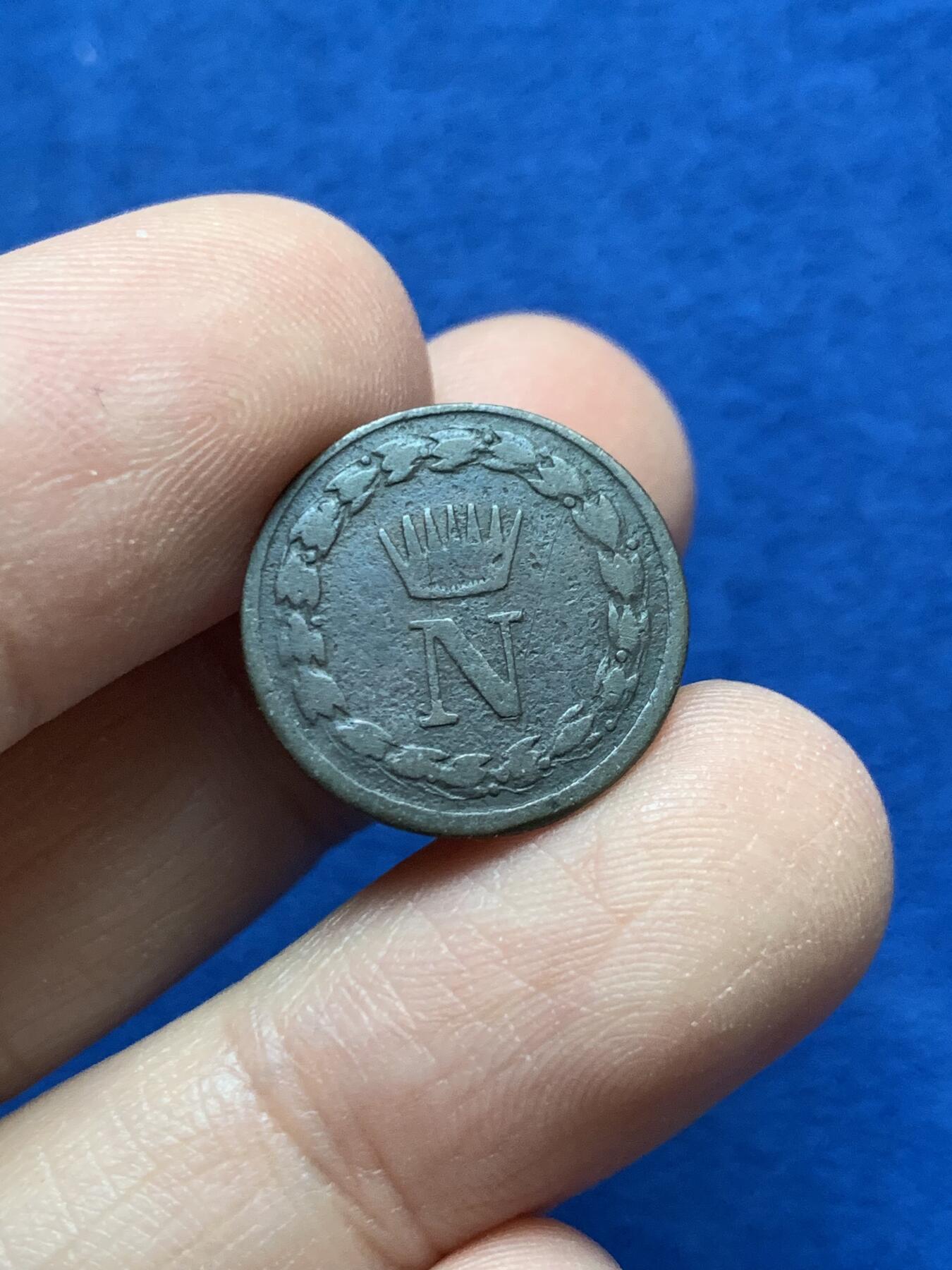 《竞宝斋》第442场 周日，周一，2场连拍 （全场包邮） 六枚一组 1811年法占意大利5里拉，2里拉一组，10分银币，5分银币，1索尔铜币，10分铜币一组，稀少。