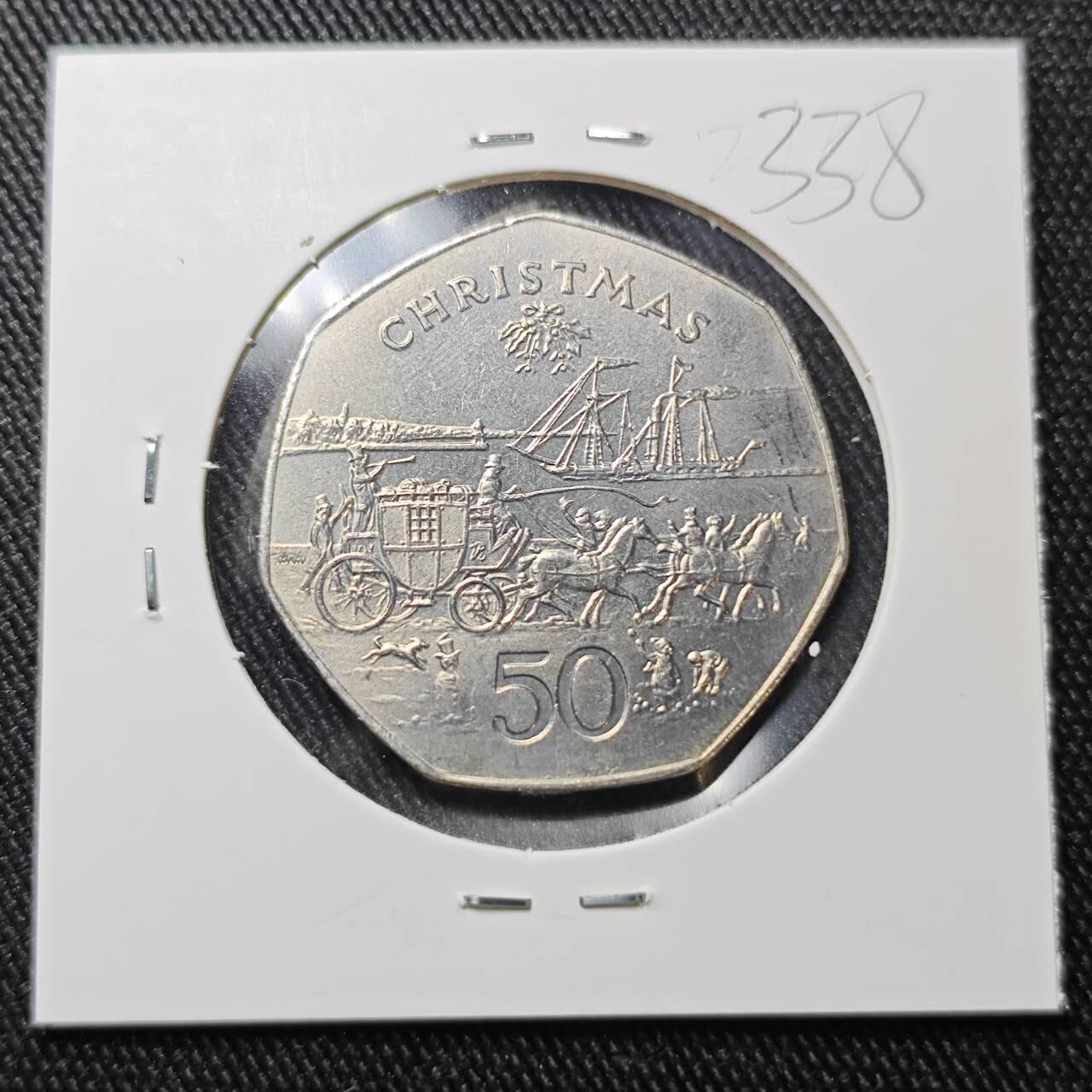 KK钱币收藏小铺 （套币 好品/批量散币 银币）专场  2月预留时间 周末发货  1980马恩岛50便士纪念币