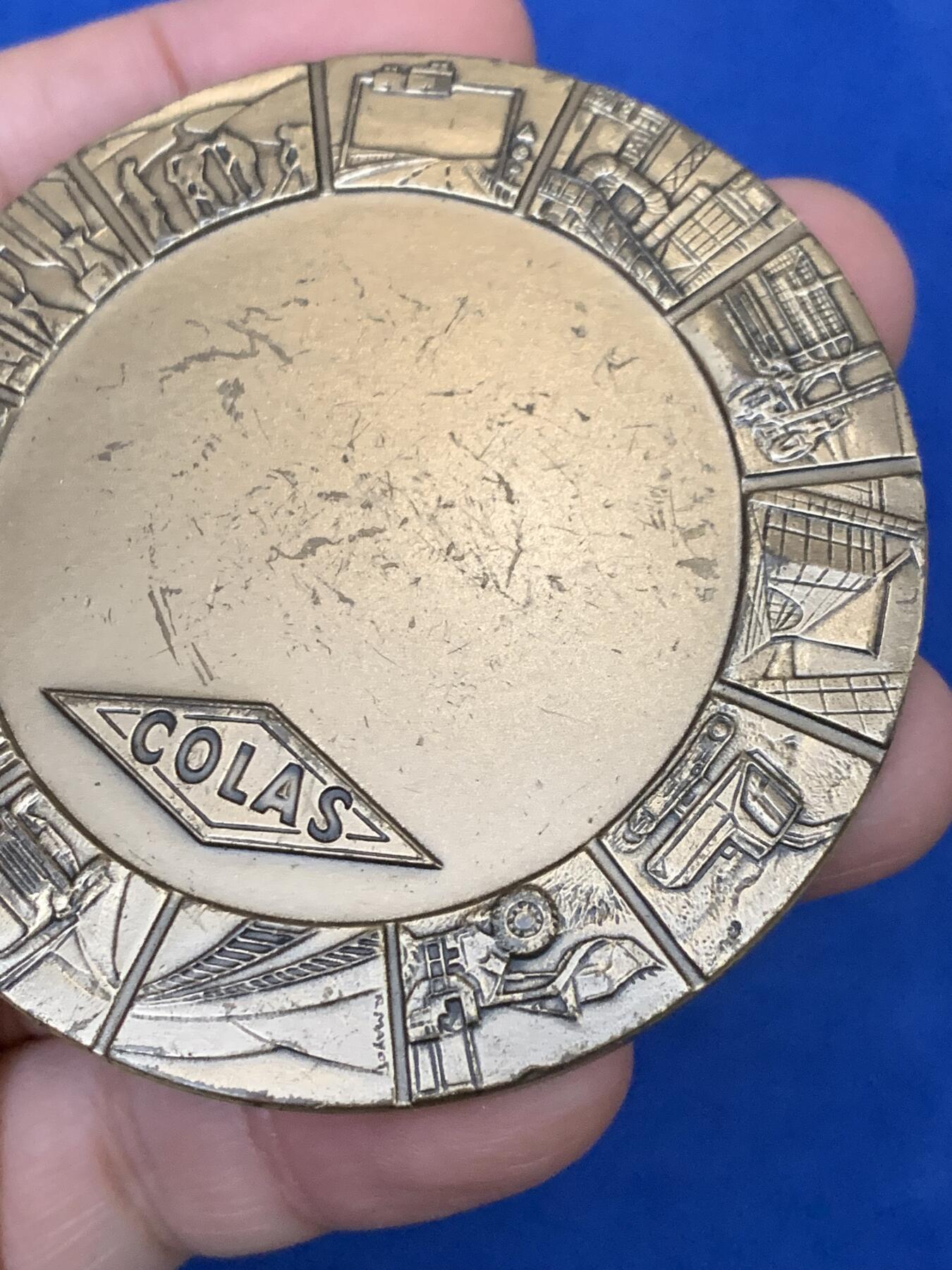 《竞宝斋》第442场 周日，周一，2场连拍 （全场包邮） 法国COLAS大铜章 直径68.5mm 重量201.1g