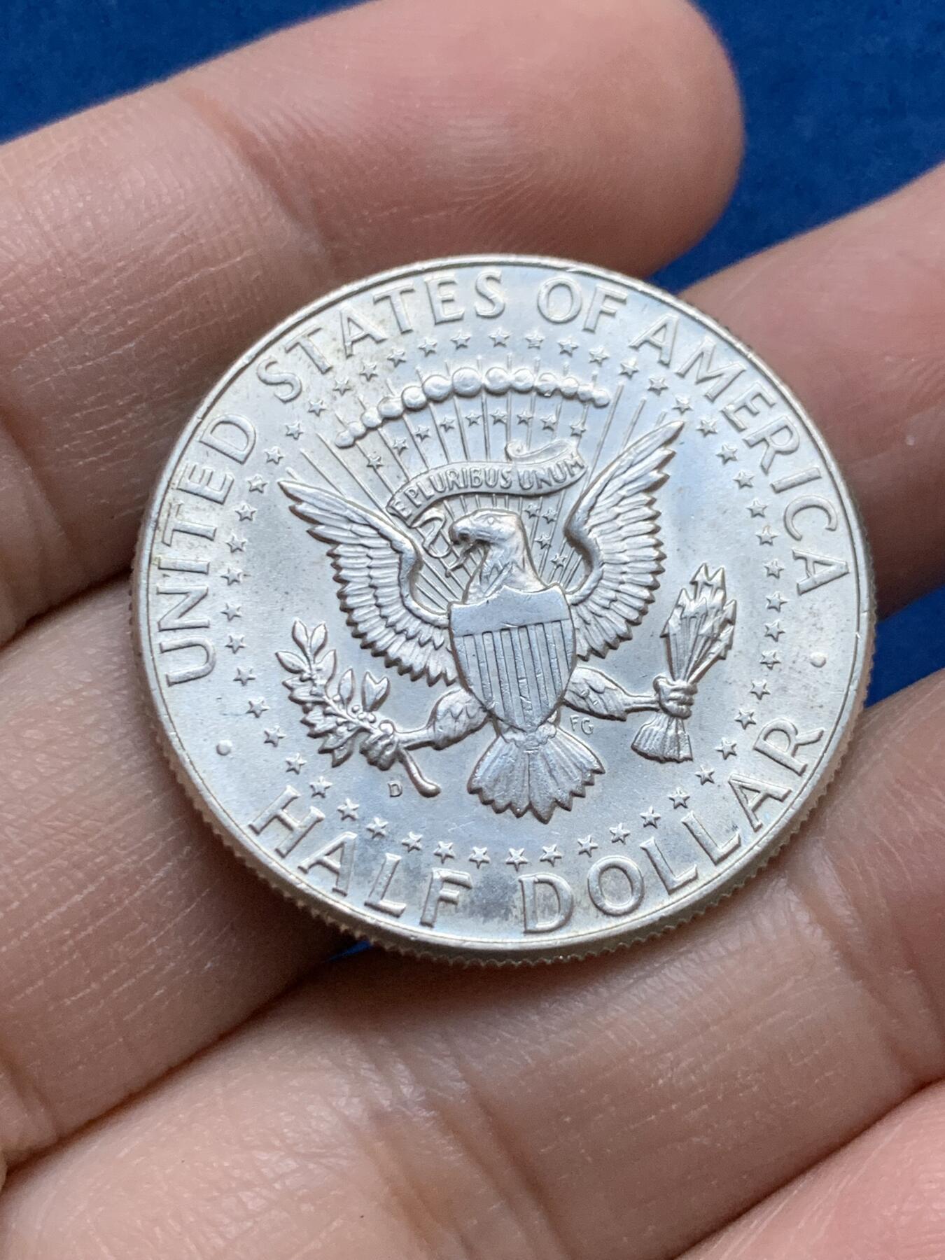 《竞宝斋》第442场 周日，周一，2场连拍 （全场包邮） 美国 1964年 总统肯尼迪头像 半美元 银币 900高银版