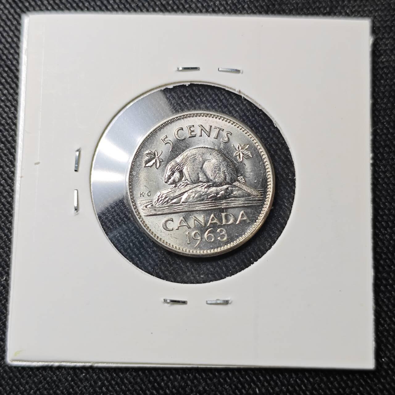 KK钱币收藏小铺 （套币 好品/批量散币 银币）专场  2月预留时间 周末发货  1963加拿大5分镍币