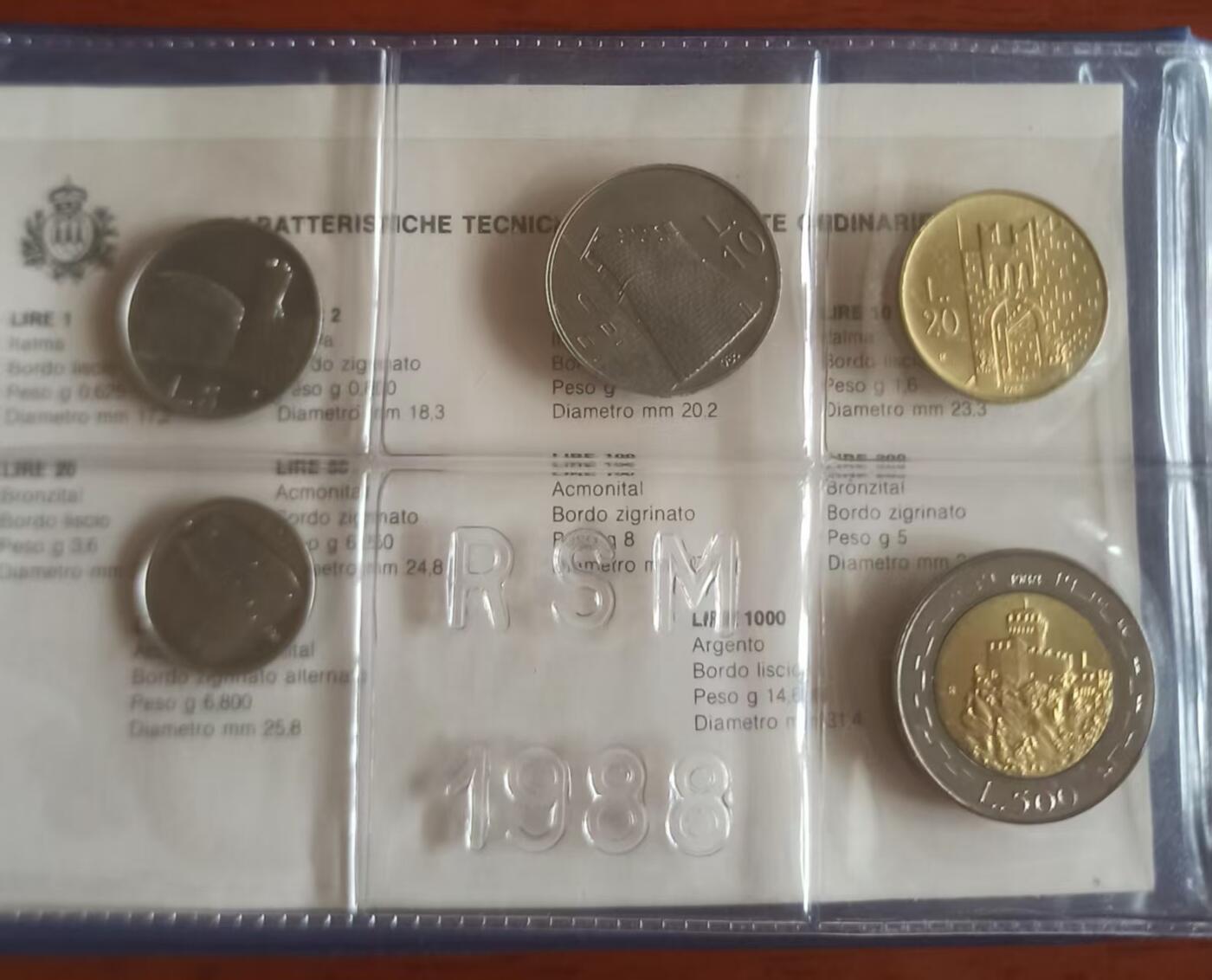 ❤️【币观天下】❤️ 第332期钱币拍卖- 2025.11.28周五晚上6点半场-长期征集拍品 圣马力诺1988年10枚装MS 本年度主题圣马力诺的城堡和堡垒 1000里拉是银币