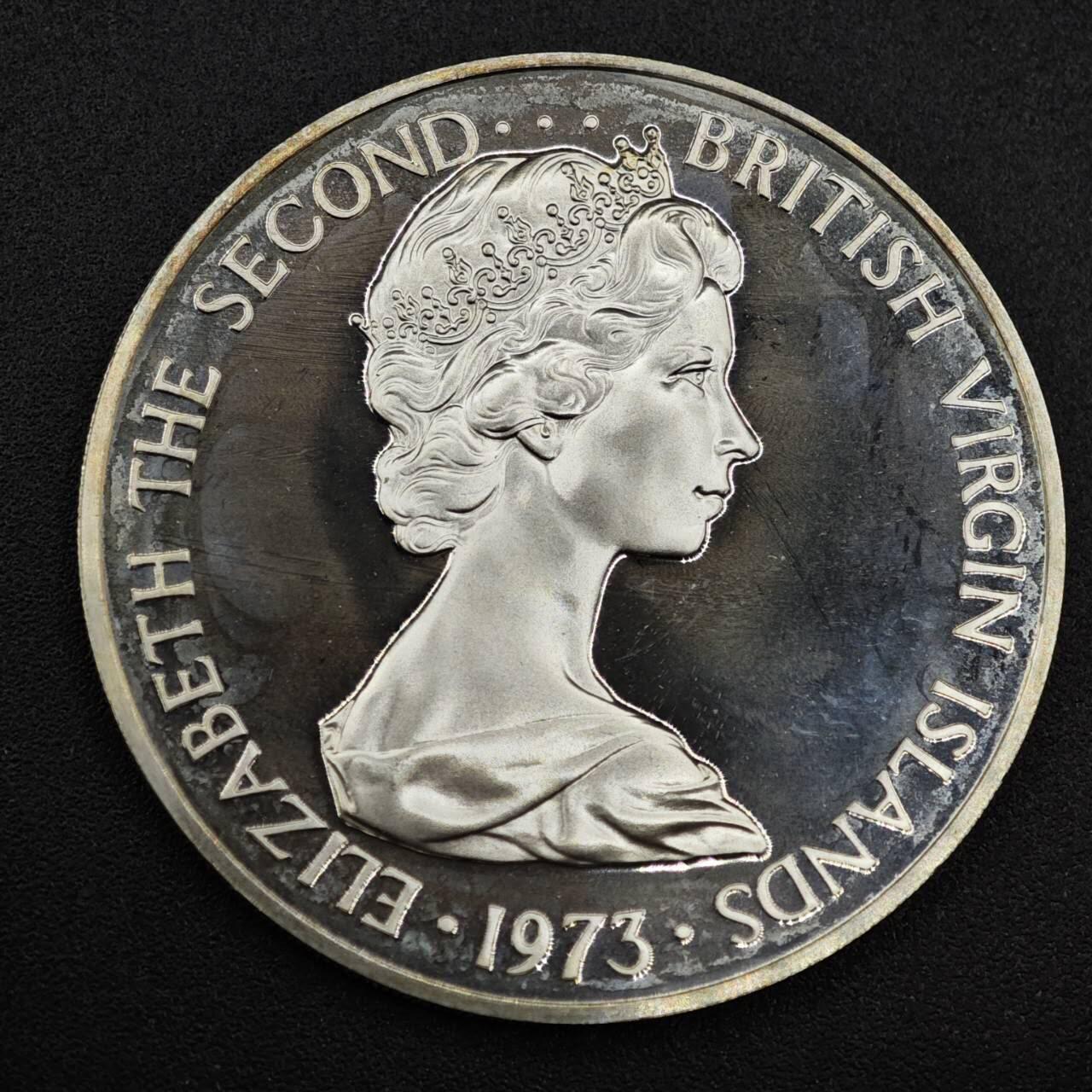 【淘币小摊】实时拍第八百零八拍   银币套币场   满百包邮可预留二周 每周一统一发货   维尔京1973年军舰鸟一元精制银币重25.7克925银 银价271