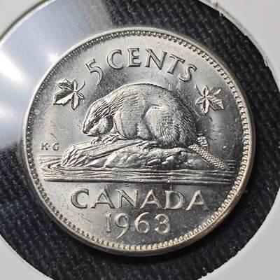 KK钱币收藏小铺 （套币 好品/批量散币 银币）专场  2月预留时间 周末发货 -  1963加拿大5分镍币