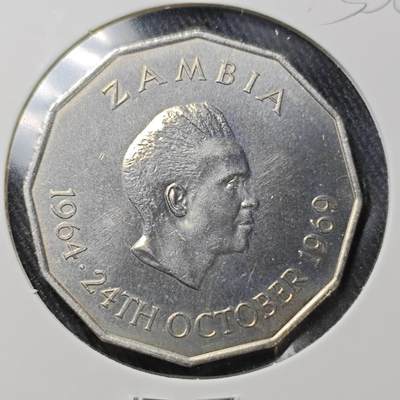 KK钱币收藏小铺 （套币 好品/批量散币 银币）专场  2月预留时间 周末发货 -  1964赞比亚50恩韦 农粮纪念币