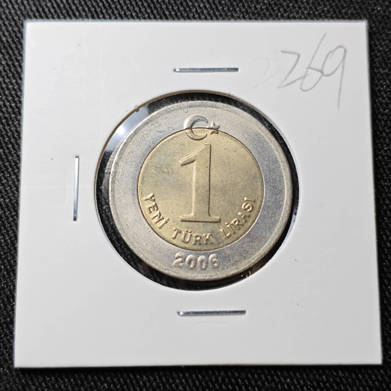 KK钱币收藏小铺 （套币 好品/批量散币 银币）专场  2月预留时间 周末发货  2006土耳其1里拉 好品双色币