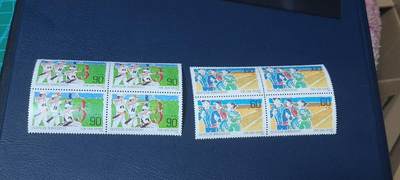 🔥套票🔥德国邮票专场，都是四方联套票 - 德国  四方联邮票一套，1982年发行：体育运动  长跑   射箭2全，品相如图