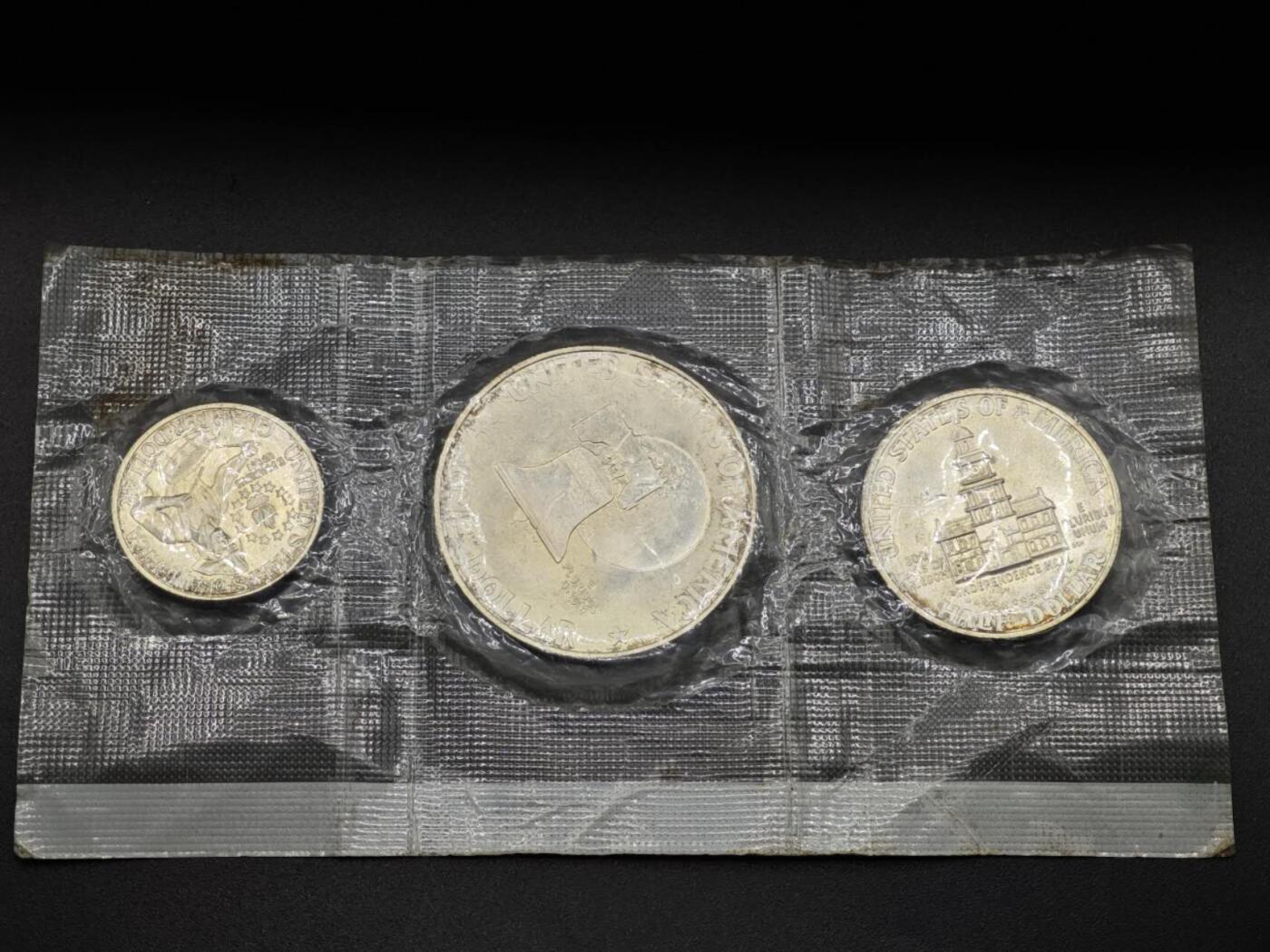 【淘币小摊】实时拍第八百零八拍   银币套币场   满百包邮可预留二周 每周一统一发货   美国1976年建国200周年银币3枚套 总重41.8克400银 银价191