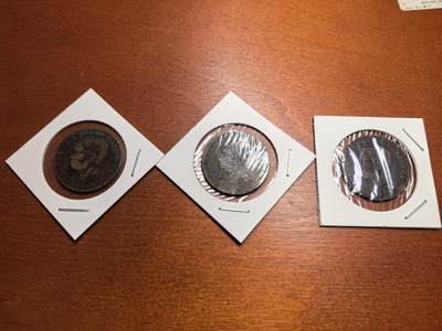 长老汇蛇年精选第七十七场拍卖 - 1860柬埔寨诺罗敦10分铜币3枚，少见