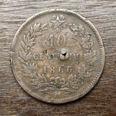【铜匠收藏】★第132场★散币场，无佣金，30包邮。不满30元，支付5元运费。《接受代拍 代送NGC评级》 - 意大利 1866年 10分 铜币