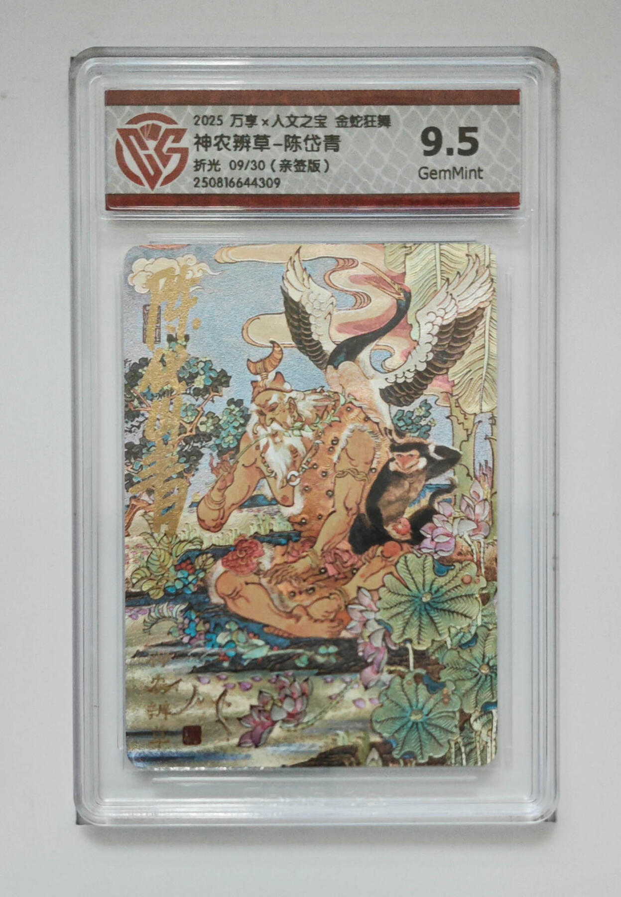 欢迎送拍、零成本上架，释放现金流，合理分配上拍卡品 【亲签09/30】神农辨草-陈岱青 万享×人文之宝金蛇狂舞折光分数：9.5