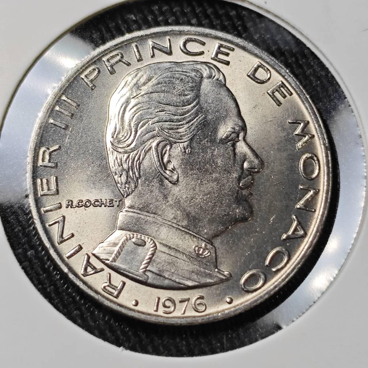 KK钱币收藏小铺 （套币 好品/批量散币 银币）专场  2月预留时间 周末发货  1976摩纳哥1法郎 好品