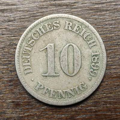 【铜匠收藏】★第132场★散币场，无佣金，30包邮。不满30元，支付5元运费。《接受代拍 代送NGC评级》 - 德国 1899年 10芬尼 长翅鹰J厂镍币德意志第二帝国