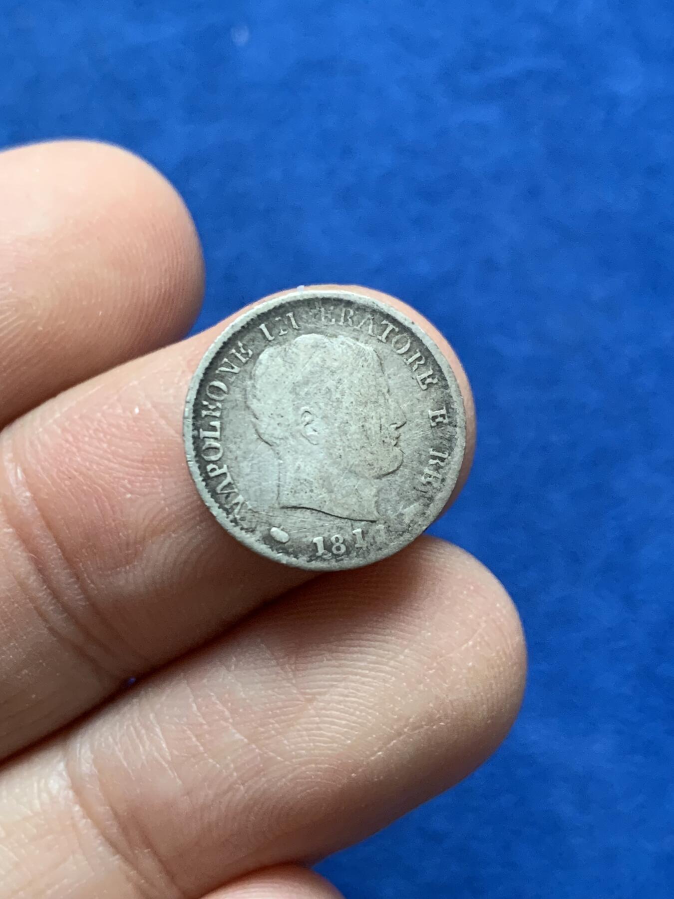 《竞宝斋》第442场 周日，周一，2场连拍 （全场包邮） 六枚一组 1811年法占意大利5里拉，2里拉一组，10分银币，5分银币，1索尔铜币，10分铜币一组，稀少。