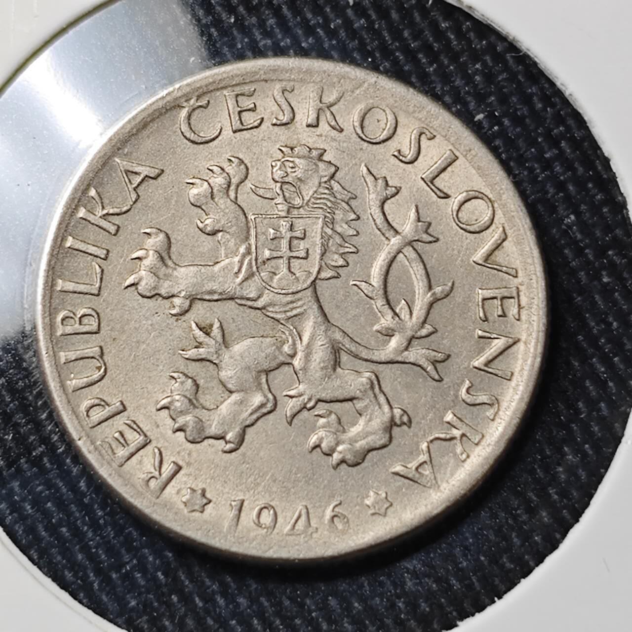 KK钱币收藏小铺 （套币 好品/批量散币 银币）专场  2月预留时间 周末发货  1946捷克1克朗