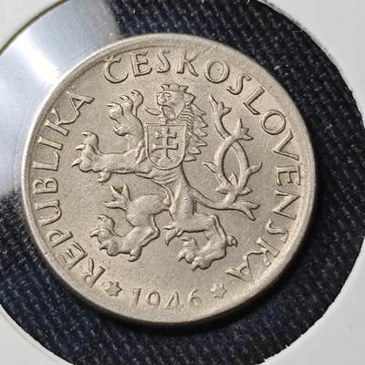 KK钱币收藏小铺 （套币 好品/批量散币 银币）专场  2月预留时间 周末发货 -  1946捷克1克朗