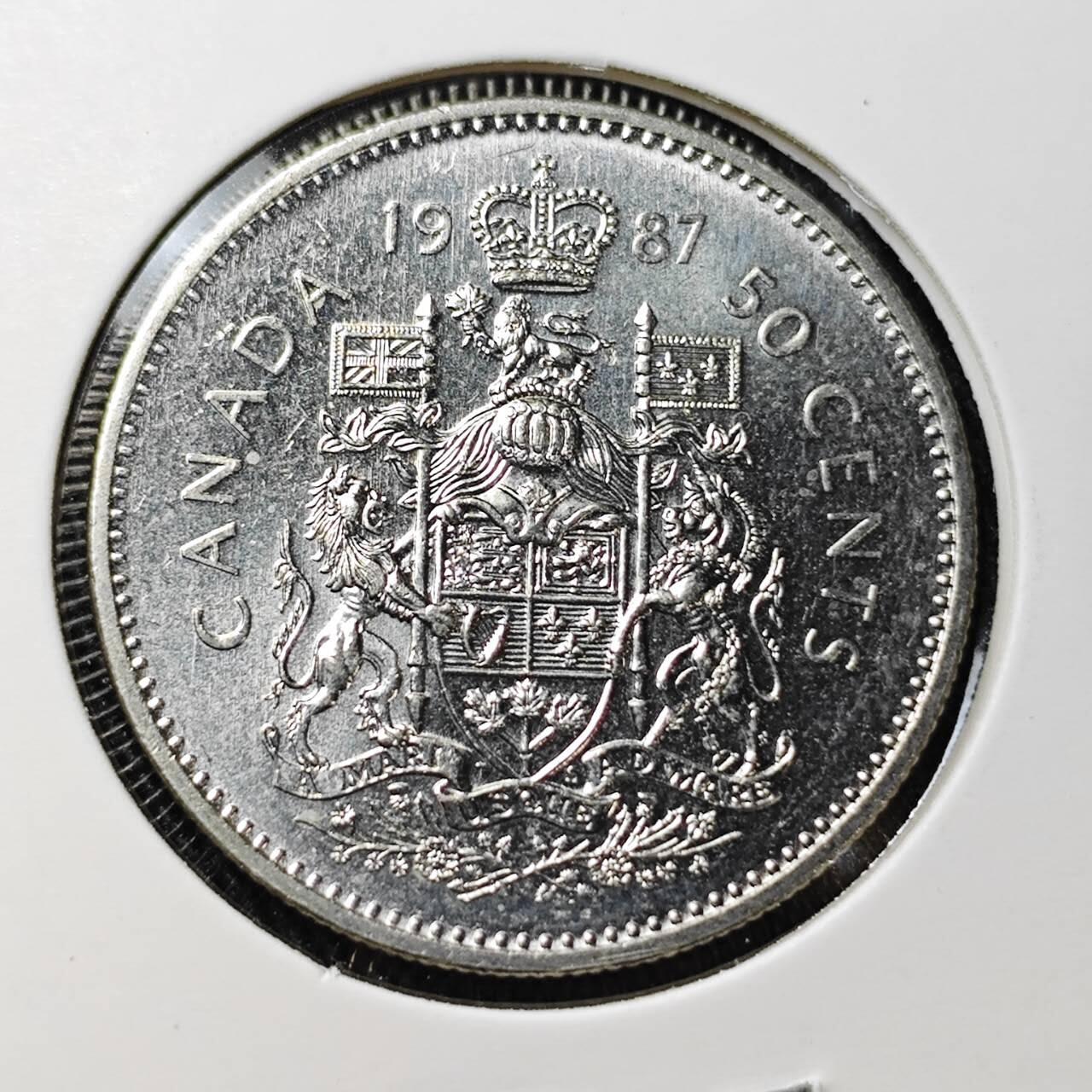 KK钱币收藏小铺 （套币 好品/批量散币 银币）专场  2月预留时间 周末发货  1987加拿大50分 好品