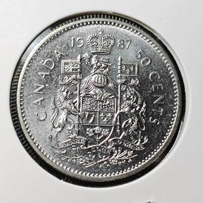 KK钱币收藏小铺 （套币 好品/批量散币 银币）专场  2月预留时间 周末发货 -  1987加拿大50分 好品