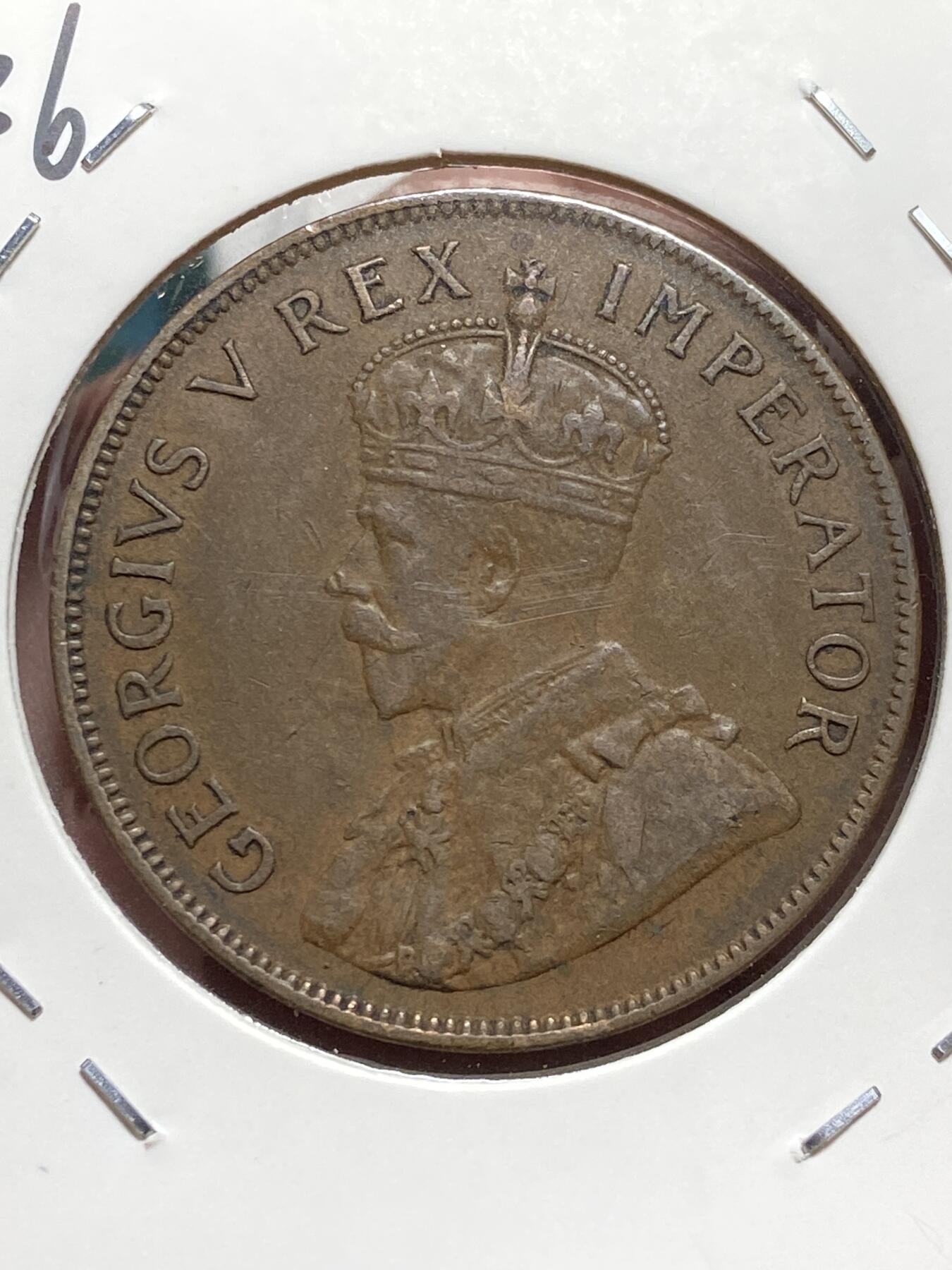 2025年第一百三十二场(总第一百五十八场）外国好品纸夹散币场(免佣金) 英属南非1936年1便士(乔治五世逝世年，第三版关门年)