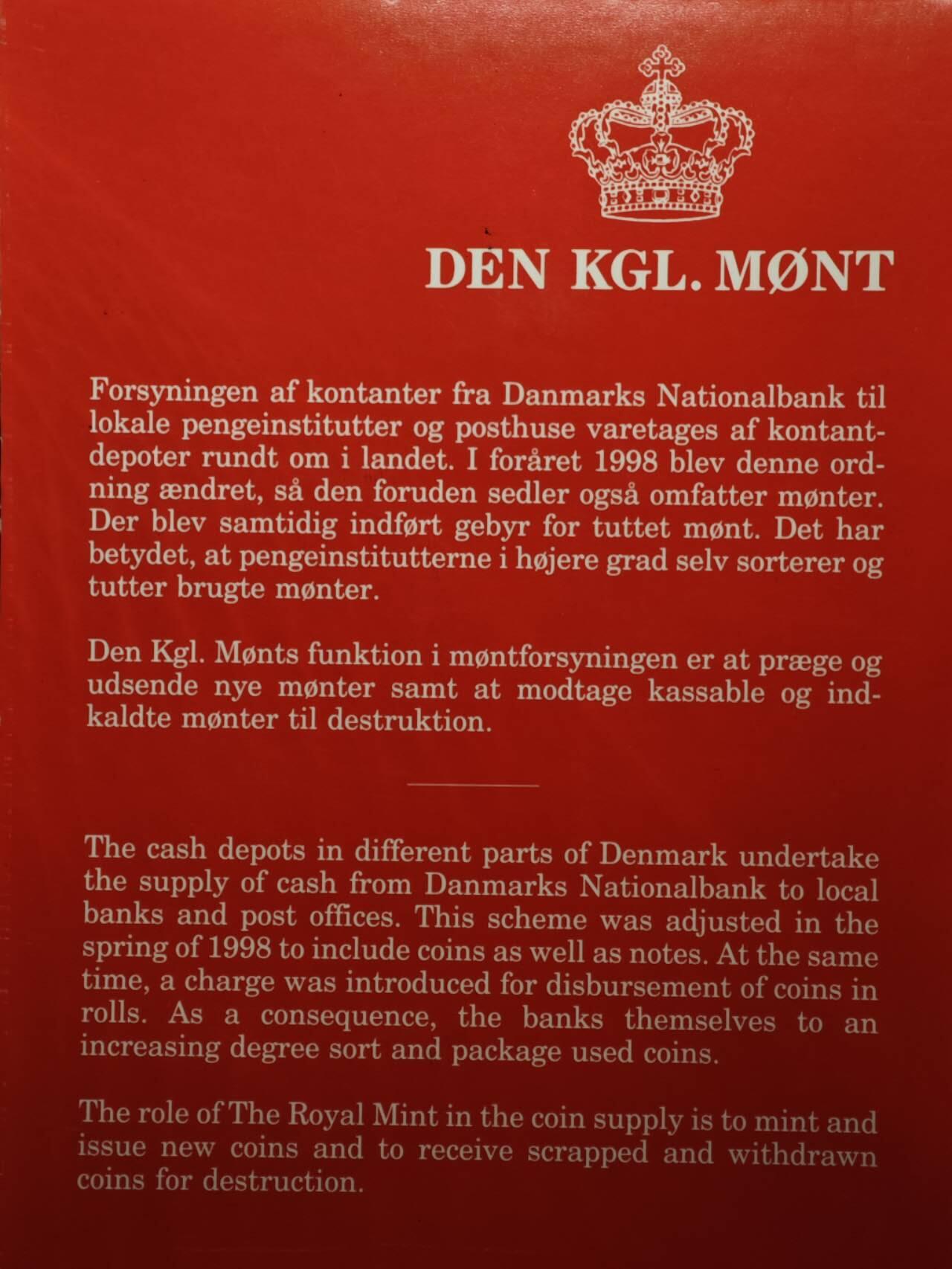 【淘币小摊】实时拍第八百零八拍   银币套币场   满百包邮可预留二周 每周一统一发货   丹麦1998年套币