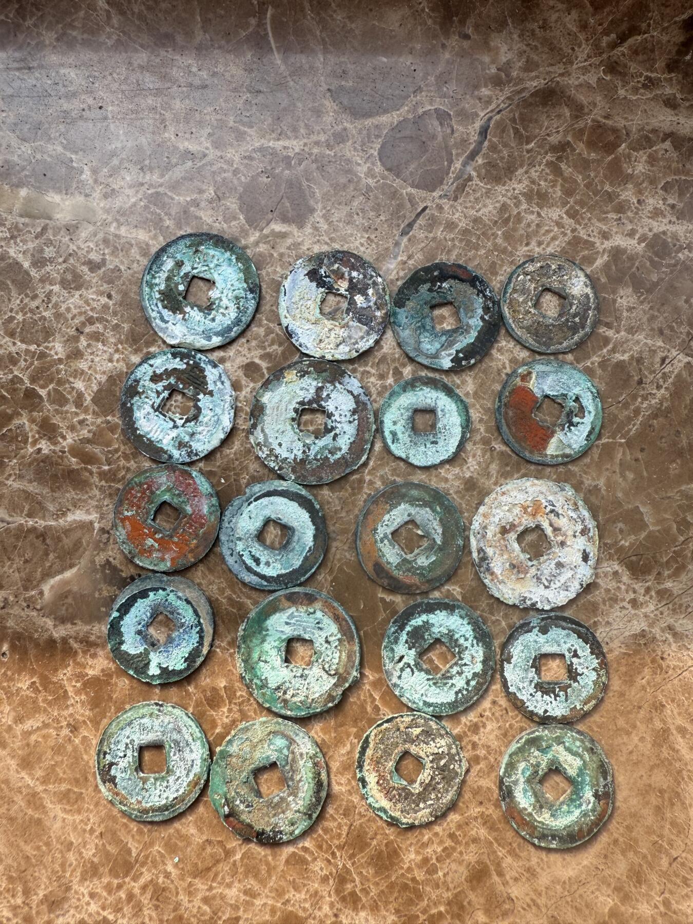 四海杂货铺第十四场 日本回流薄小崇祯通宝20枚