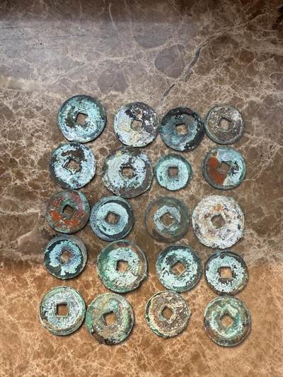 四海杂货铺第十四场 - 日本回流薄小崇祯通宝20枚