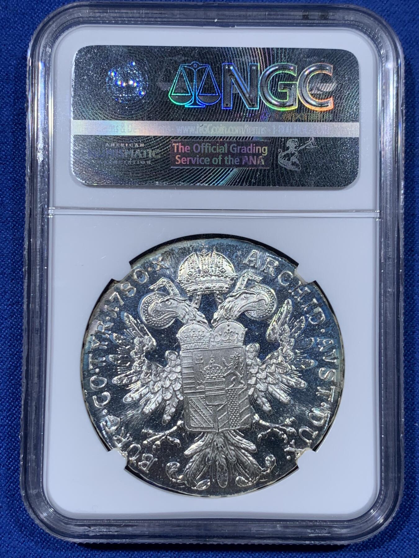 《竞宝斋》第442场 周日，周一，2场连拍 （全场包邮） NGC PF68UC 奥地利1780大奶妈泰勒精制银币 后铸版