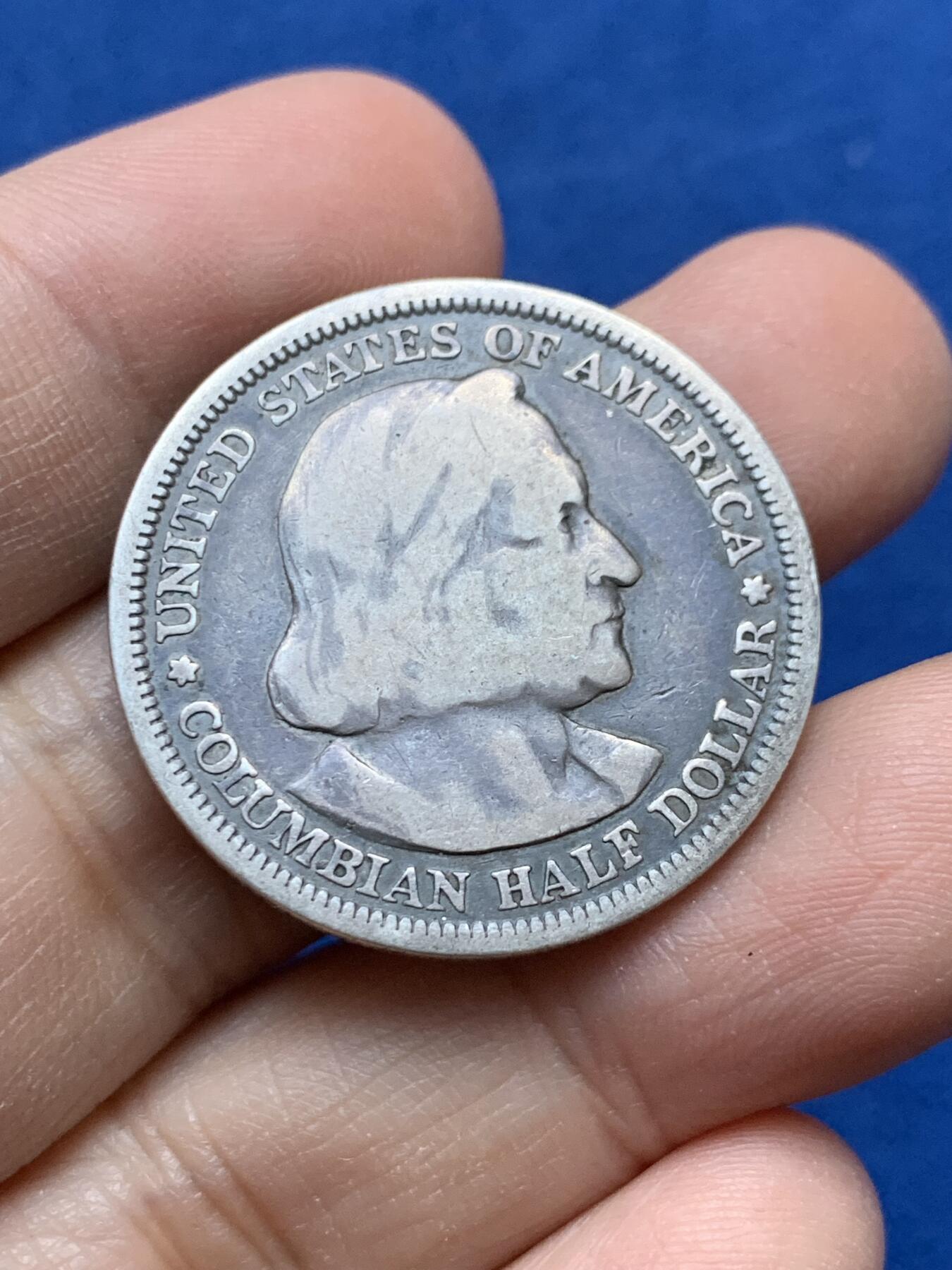 《竞宝斋》第442场 周日，周一，2场连拍 （全场包邮） 美国1893年哥伦布纪念50分半美元银币