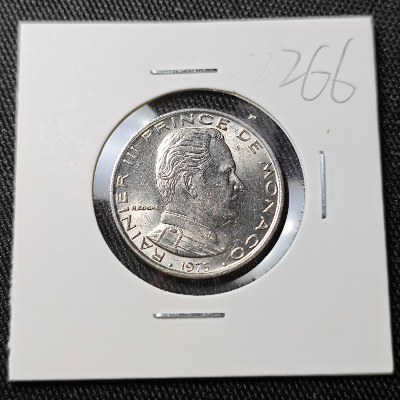 KK钱币收藏小铺 （套币 好品/批量散币 银币）专场  2月预留时间 周末发货  1975摩纳哥1法郎