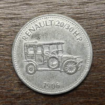 【铜匠收藏】★第132场★散币场，无佣金，30包邮。不满30元，支付5元运费。《接受代拍 代送NGC评级》 - 壳牌室友（Shell） 1906年 雷诺汽车主题纪念章