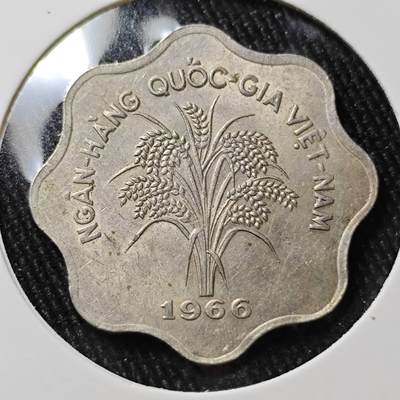 KK钱币收藏小铺 （套币 好品/批量散币 银币）专场  2月预留时间 周末发货 -  1966南越5盾水稻 少见年份!