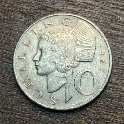 【铜匠收藏】★第133场★散币场，无佣金，30包邮。不满30元，支付5元运费。《接受代拍 代送NGC评级》 - 1987年 奥地利 10先令 镍币