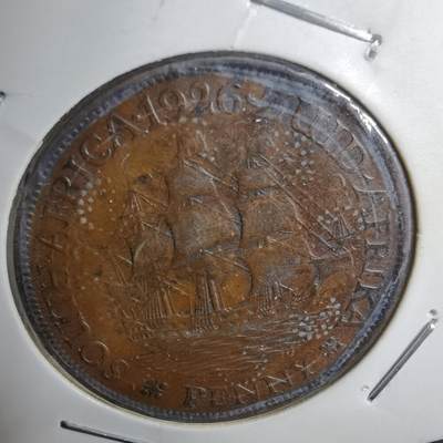 沼泽如烟--第913场 - 英属南非1926年1便士 字母版