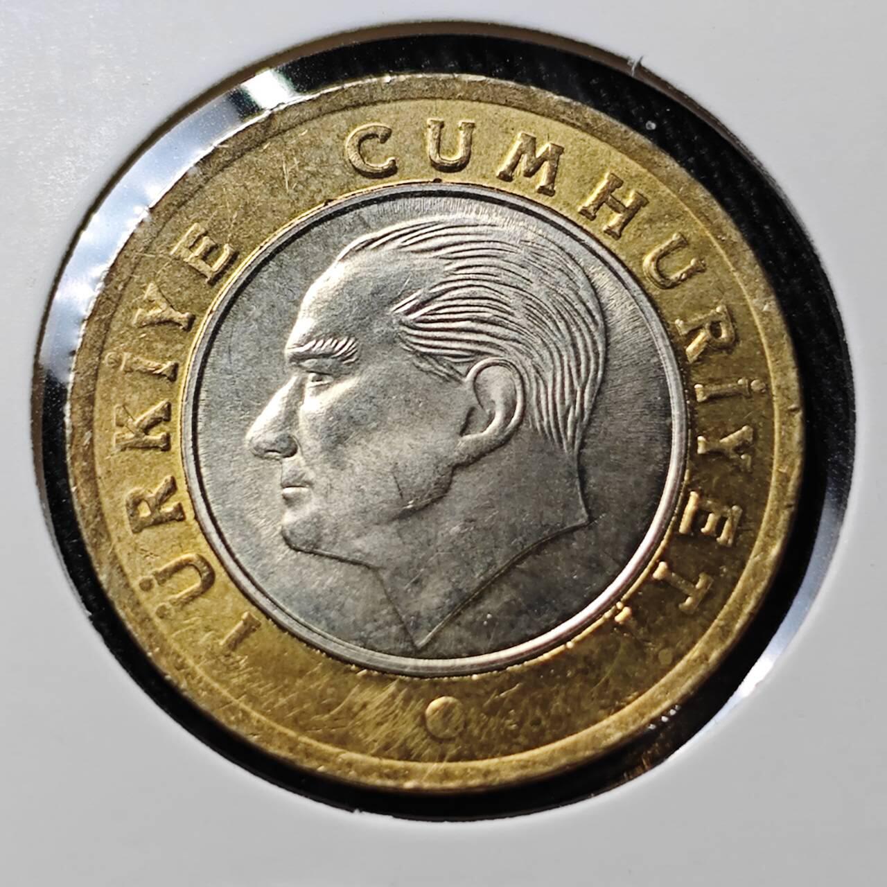 KK钱币收藏小铺 （套币 好品/批量散币 银币）专场  2月预留时间 周末发货  2015土耳其1里拉双色币 好品