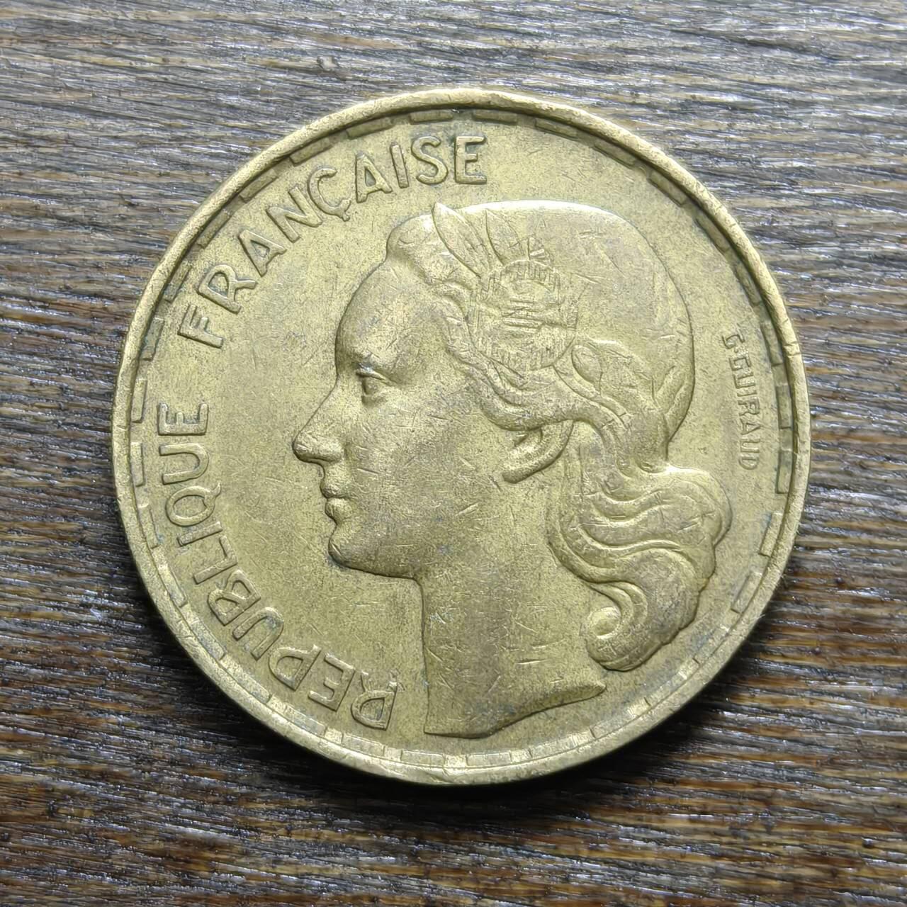 【铜匠收藏】★第132场★散币场，无佣金，30包邮。不满30元，支付5元运费。《接受代拍 代送NGC评级》 法国 1952年 50法郎