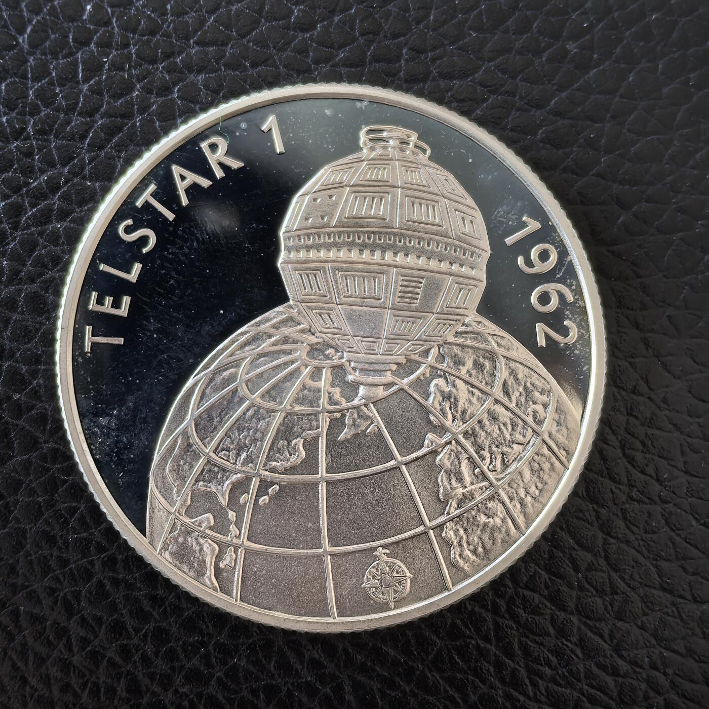 道一币馆币章第一百五十七场 匈牙利1992年泰事达1号电视通讯卫星500福林精制银币  28g 900s 5000