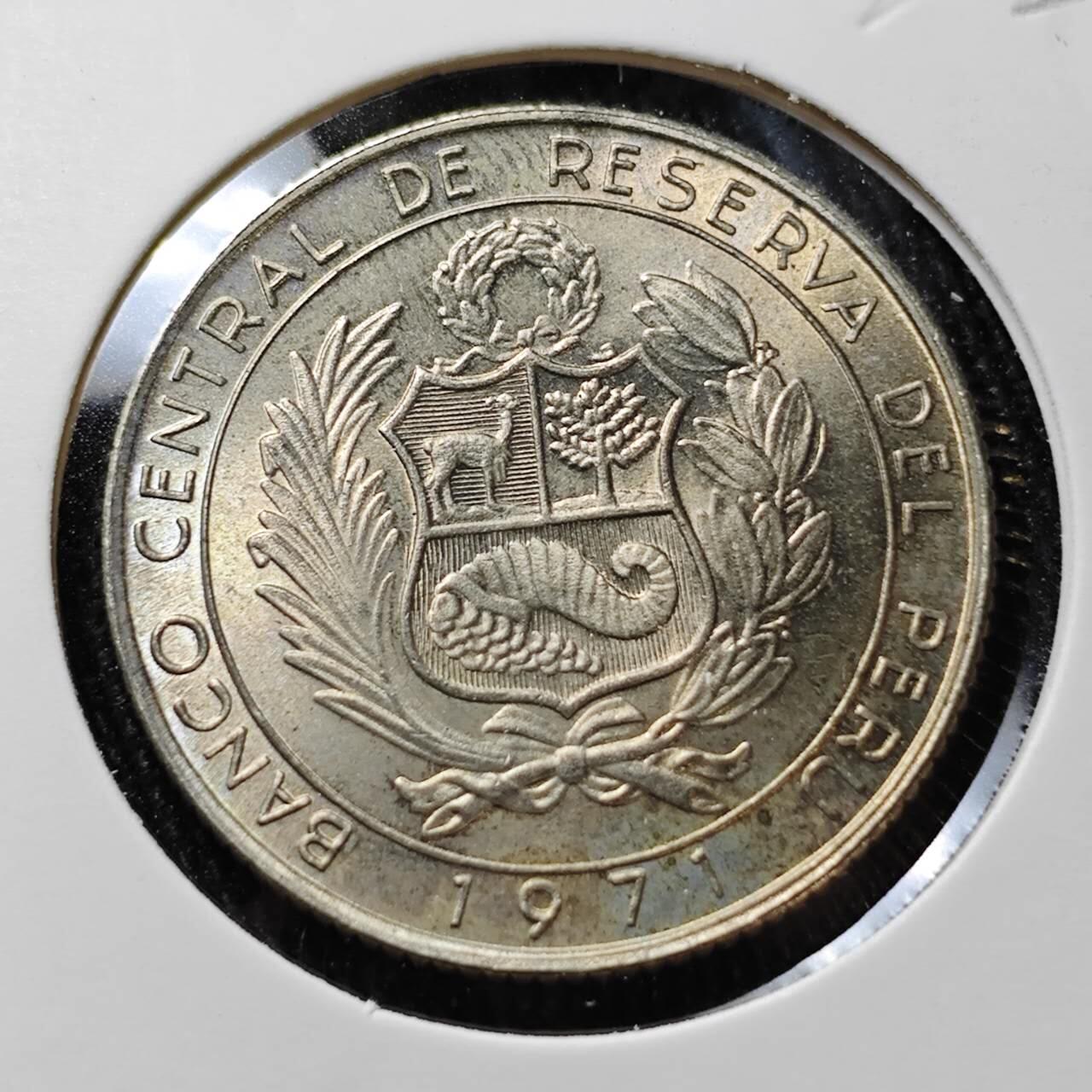 KK钱币收藏小铺 （套币 好品/批量散币 银币）专场  2月预留时间 周末发货  1971秘鲁5索尔纪念币 好品