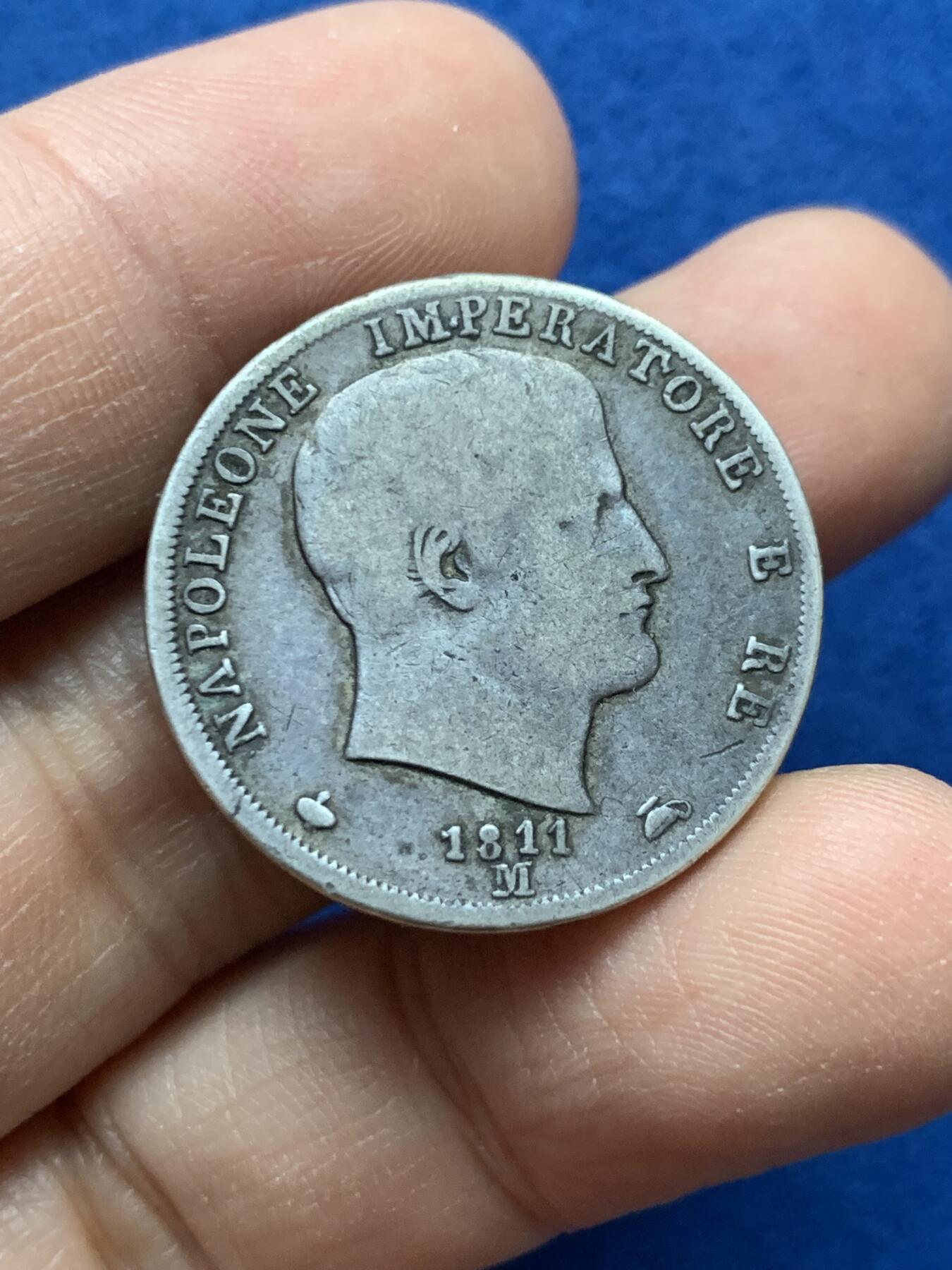 《竞宝斋》第442场 周日，周一，2场连拍 （全场包邮） 六枚一组 1811年法占意大利5里拉，2里拉一组，10分银币，5分银币，1索尔铜币，10分铜币一组，稀少。