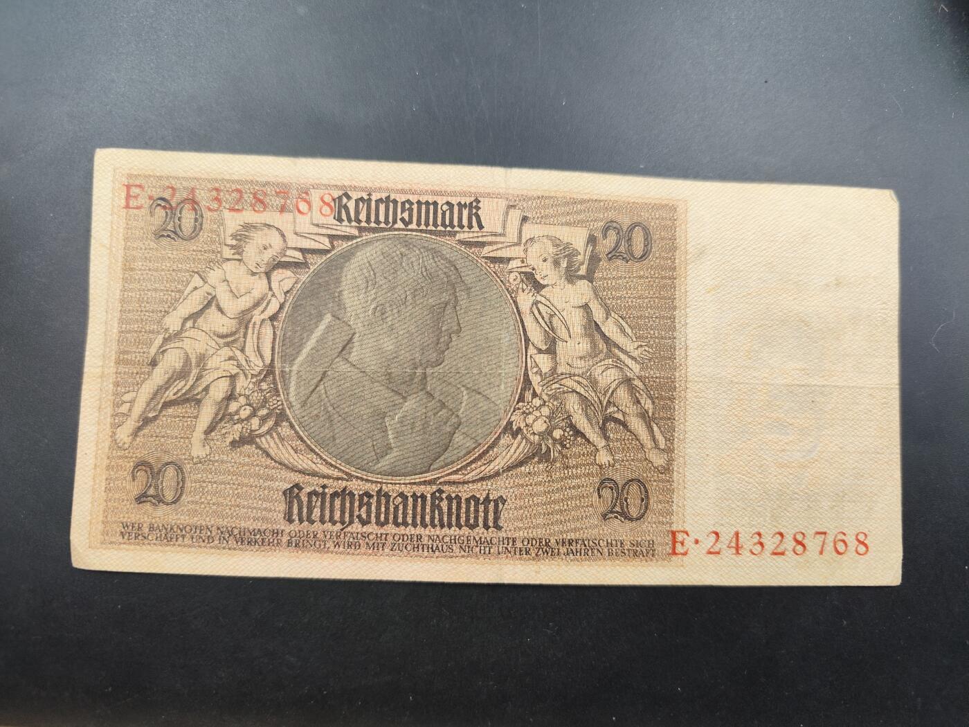 11月23日精品徽章专场 魏玛共和国20帝国马克纸币